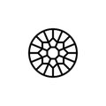 Round Diamond outline icon, modern minimal design style. Vector gemstone thin line logo design elements Royalty Free Stock Photo