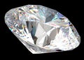 Round diamond: top side view isolated Royalty Free Stock Photo