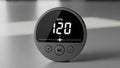 Round digital metronome displaying \