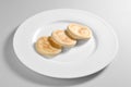 Round dish with tigella bread Royalty Free Stock Photo