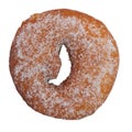 Round donut sprinkled with sugar