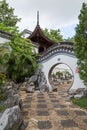 Round doorway at the Kowloon Walled City Park in Hong Kong