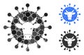 Round Dot Cattle Flu Virus Icon Mosaic Royalty Free Stock Photo