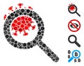 Round Dot Explore Coronavirus Icon Collage