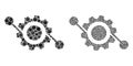 Round Dot Gear Contacts Icon Collage