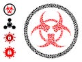 Dotted Biohazard Mosaic of Circles and Similar Icons