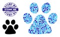 Grunge STAMP ME Round Guilloche Seal and Paw Print Mosaic Icon of Round Dots Royalty Free Stock Photo