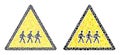 Round Dot Pedestrian Men Danger Icon Mosaic