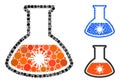 Round Dot Virus Analysis Retort Icon Mosaic