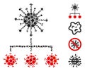 Round Dot Virus Replication Icon Mosaic