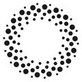 Round dotted shape. Halftone ring logo template