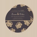 Round, double-sided floral save the date card