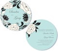 Round, double-sided wedding invitation