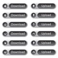 Round download and upload buttons Royalty Free Stock Photo