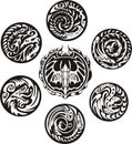 Round dragon designs