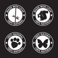 Round eco friendly stamp. Nature, animal products, wildlife them