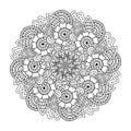 Round element for coloring book. Royalty Free Stock Photo