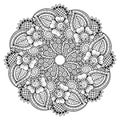 Round element for coloring book. Royalty Free Stock Photo