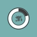 Round element of infographics in pie charts. Vector illustration Royalty Free Stock Photo