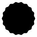 Round element with wavy edges Circle label sticker icon black color vector illustration flat style image