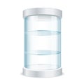 Round Empty Glass Showcase for Exhibit. Vector Royalty Free Stock Photo