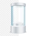 Round Empty Glass Showcase for Exhibit. Vector Royalty Free Stock Photo