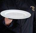 Round empty white plate Royalty Free Stock Photo