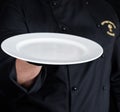 Round empty white plate