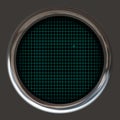 Round equalizer oscilloscope screen