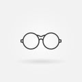 Round eyeglasses line icon. Vector glasses symbol