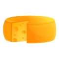 Round farm cheese icon, cartoon style