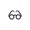 Round Fashion Glasses, Sunglasses. Flat Vector Icon illustration. Simple black symbol on white background. Round Fashion Glasses,