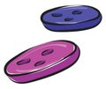 Image of three hole button, vector or color illustration