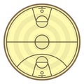 Round field for play basketball, vector illustration