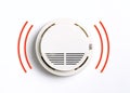 Round Fire Smoke Alarm ringing isolated