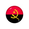 Round flag of Angola. Vector illustration. Button, icon, glossy badge
