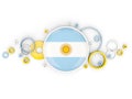 Round flag of argentina with circles pattern Royalty Free Stock Photo