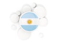 Round flag of argentina with circles pattern Royalty Free Stock Photo
