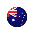 Round flag of Australia. Vector illustration. Button, icon, glossy badge Royalty Free Stock Photo