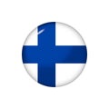 Round flag of Finland. Vector illustration. Button, icon, glossy badge Royalty Free Stock Photo