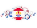 Round flag of french polynesia with circles pattern Royalty Free Stock Photo