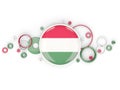 Round flag of hungary with circles pattern Royalty Free Stock Photo