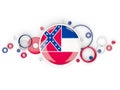 Round flag of mississippi with circles pattern. United states lo Royalty Free Stock Photo