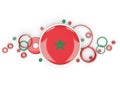 Round flag of morocco with circles pattern Royalty Free Stock Photo
