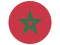 Round Flag of Morocco Royalty Free Stock Photo