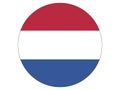Round Flag of the Netherlands Royalty Free Stock Photo