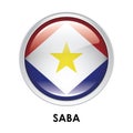 Round flag of Saba Royalty Free Stock Photo