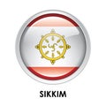 Round flag of Sikkim Royalty Free Stock Photo