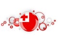 Round flag of tonga with circles pattern Royalty Free Stock Photo