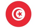 Round Flag of Tunisia